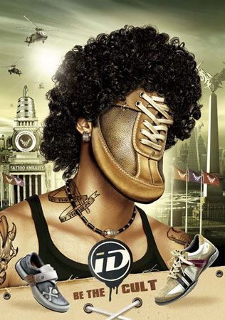 時尚運動鞋創意廣告設計